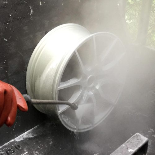 Hot jet washing to clean any remaining traces of chemical